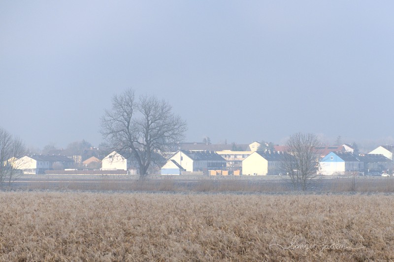 Sonnenschein auf Hauswänden